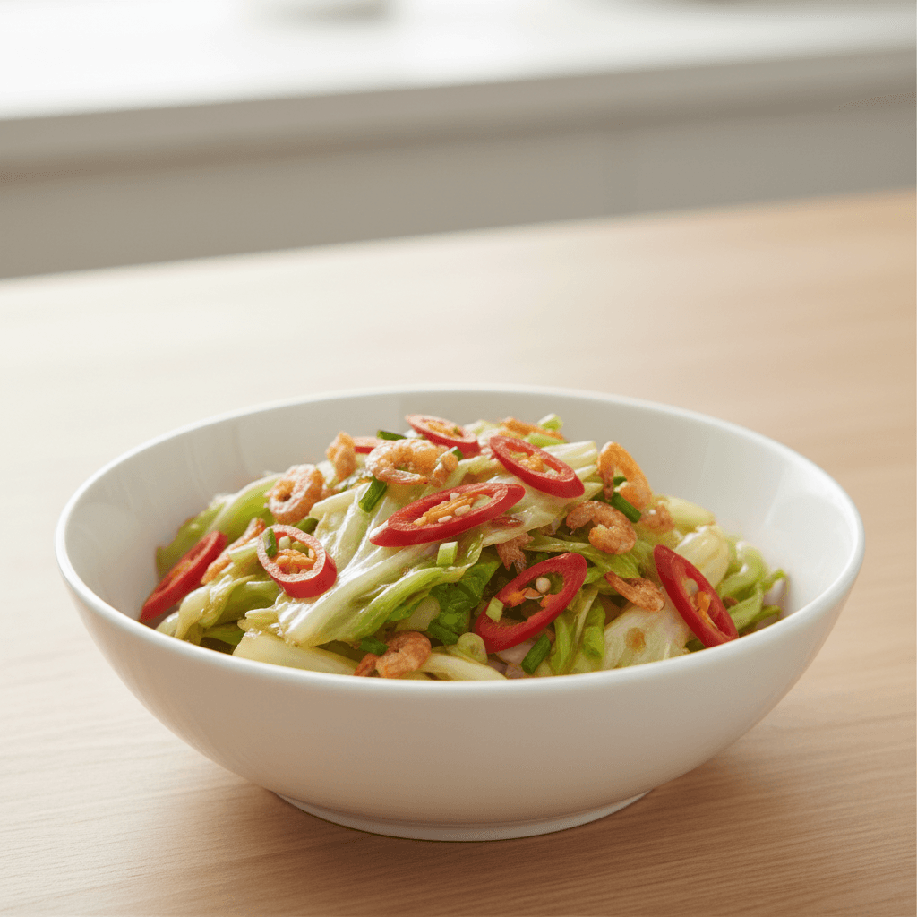 Quick Stir-Fried Cabbage with Dried Shrimp