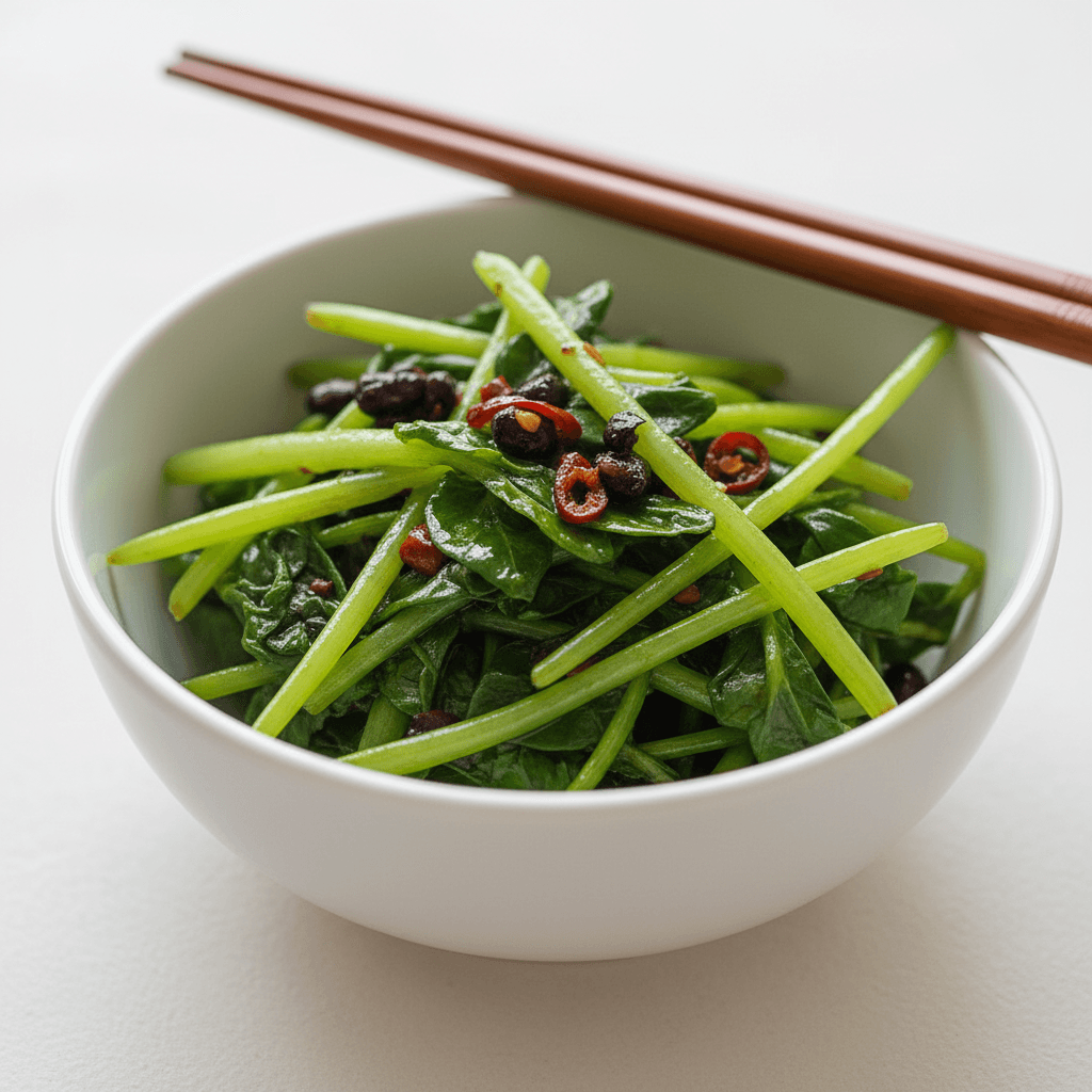 Pea Shoots Stir-fried with Savory Bean Paste